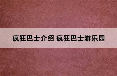 疯狂巴士介绍 疯狂巴士游乐园